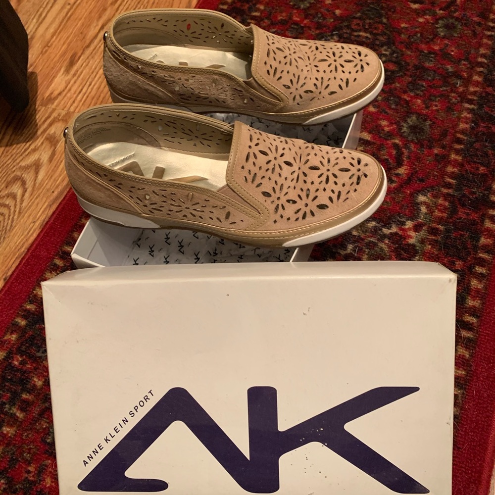 Anne Kline slip on suede sneakers